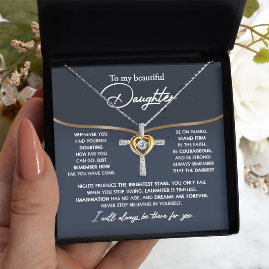 Daughter Gift for Birthday, Graduation, Christmas - Brightest Stars - Cross Pendant Necklace - Mallard Moon Gift Shop