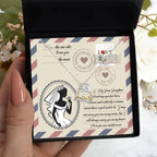 Daughter Wedding Day Gift for Bride Dancing Love Heart Pendant Necklace Gift from Mother and Father