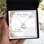 Daughter Wedding Day Gift - My Heart Goes With You - Love Dancing Heart Pendant Necklace