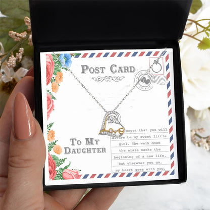 Daughter Wedding Day Gift - My Heart Goes With You - Love Dancing Heart Pendant Necklace - Mallard Moon Gift Shop