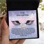 Daughter Gift for Birthday, Christmas, Graduation - Brave And Strong - Love Dancing Heart Pendant Necklace
