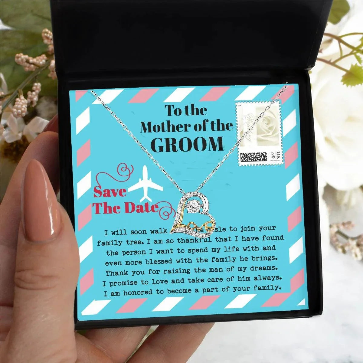 Mother of the Groom Gift Join your Family Tree Love Heart Pendant Necklace