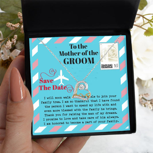 Mother of the Groom Gift Join your Family Tree Love Heart Pendant Necklace - Mallard Moon Gift Shop