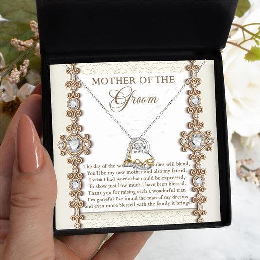 Mother of the Groom Gift New Mother and Friend Love Heart Pendant Necklace - Mallard Moon Gift Shop