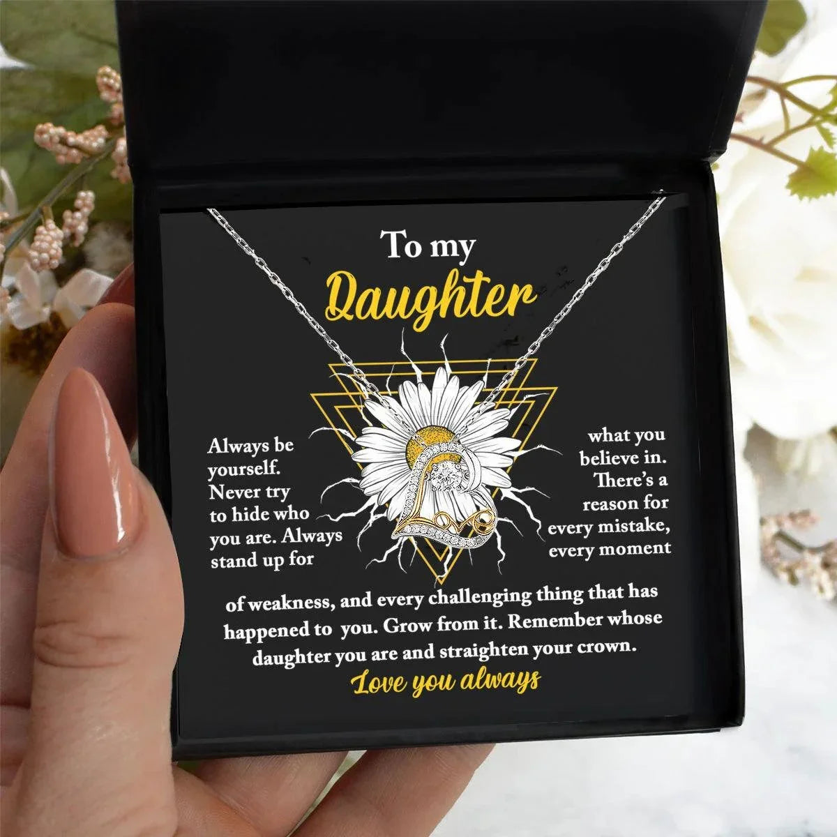Daughter Gift for Birthday, Christmas Graduation - Be Yourself - Love Dancing Heart Pendant Necklace