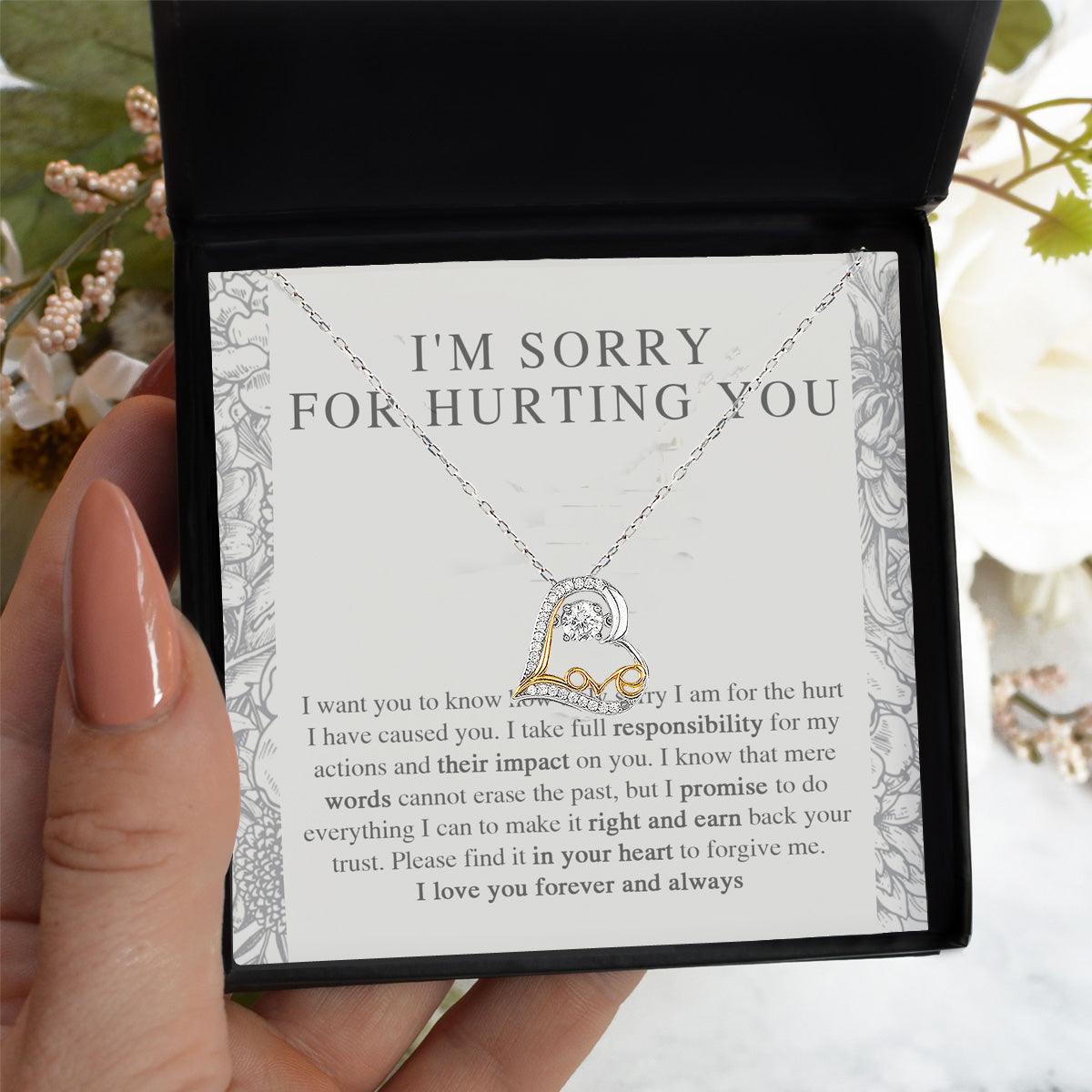 Apology Gift - I'm Sorry, I Promise to Do Everything - Love Dancing Heart Pendant Necklace - Mallard Moon Gift Shop