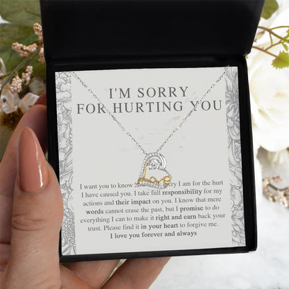 Apology Gift - I'm Sorry, I Promise to Do Everything - Love Dancing Heart Pendant Necklace - Mallard Moon Gift Shop
