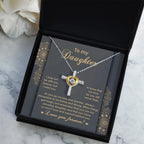 Daughter Gift for Birthday, Christmas, Graduation Inspirational Brave and Strong Cross Pendant Necklace