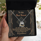 Gift for Best Friend Wedding - Strong And Bright - Wedding Day Gift Love Dancing Heart Pendant Necklace