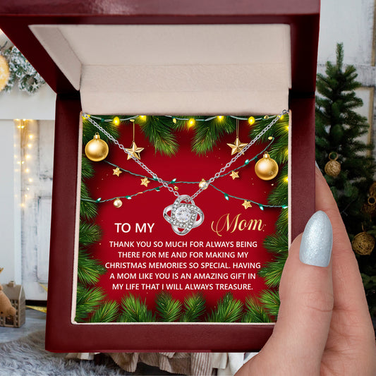 Gift for Mom - Christmas Memories - Love Knot Pendant Necklace - Mallard Moon Gift Shop