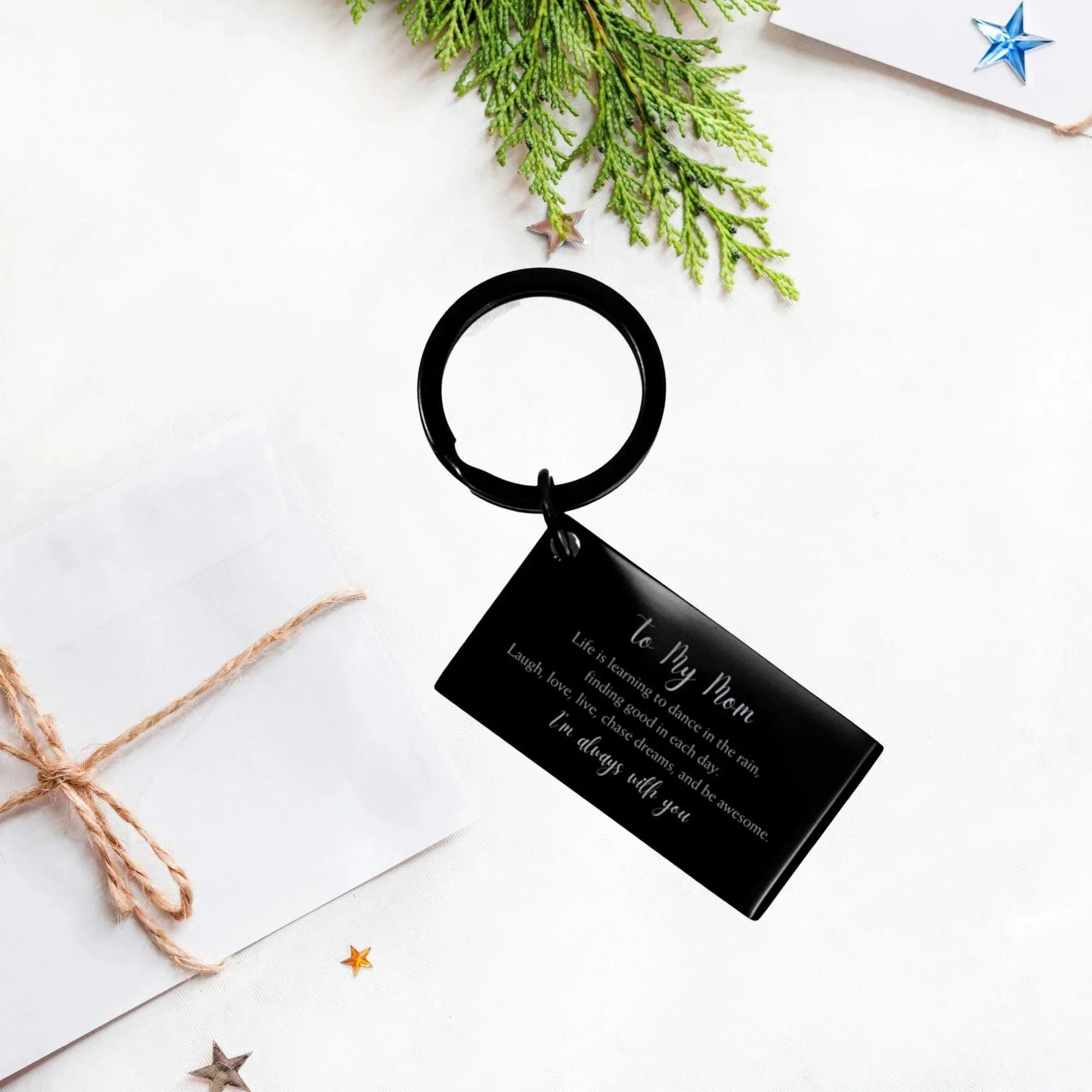 Mom Keychain Birthday Christmas Mother's Day Gifts Life is learning to dance in the rain