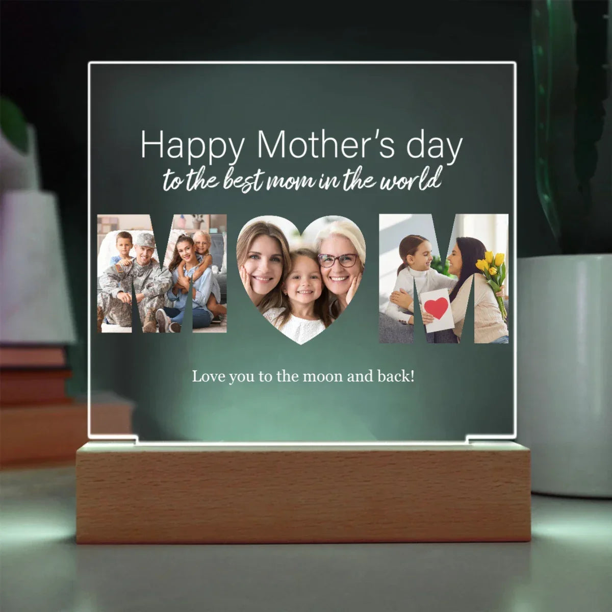 Custom MOM Photo Collage Acrylic Plaque Mother's Day Birthday Gift