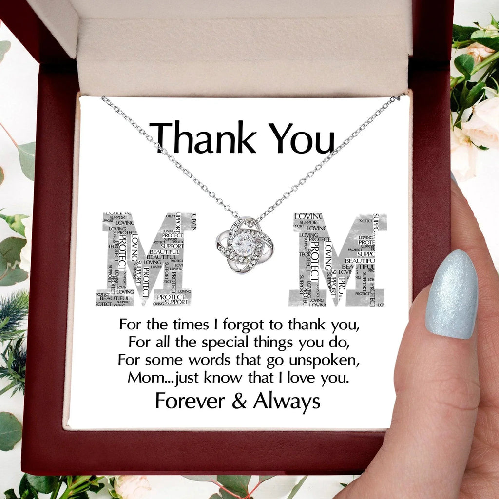 Mom-Thank You For Every Thing You Do Love Knot Necklace