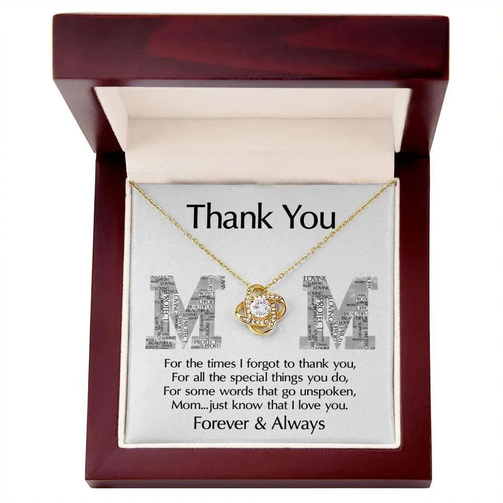 Mom-Thank You For Every Thing You Do Love Knot Necklace