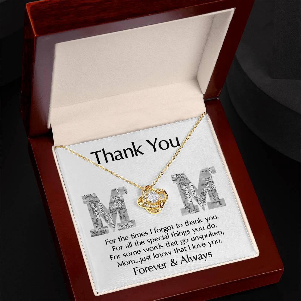 Mom-Thank You For Every Thing You Do Love Knot Necklace