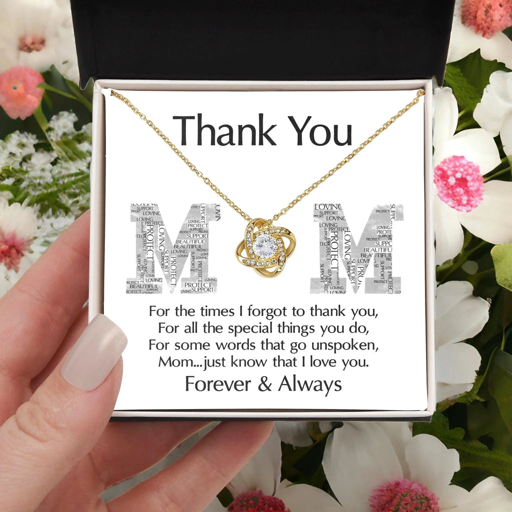 Mom-Thank You For Every Thing You Do Love Knot Necklace