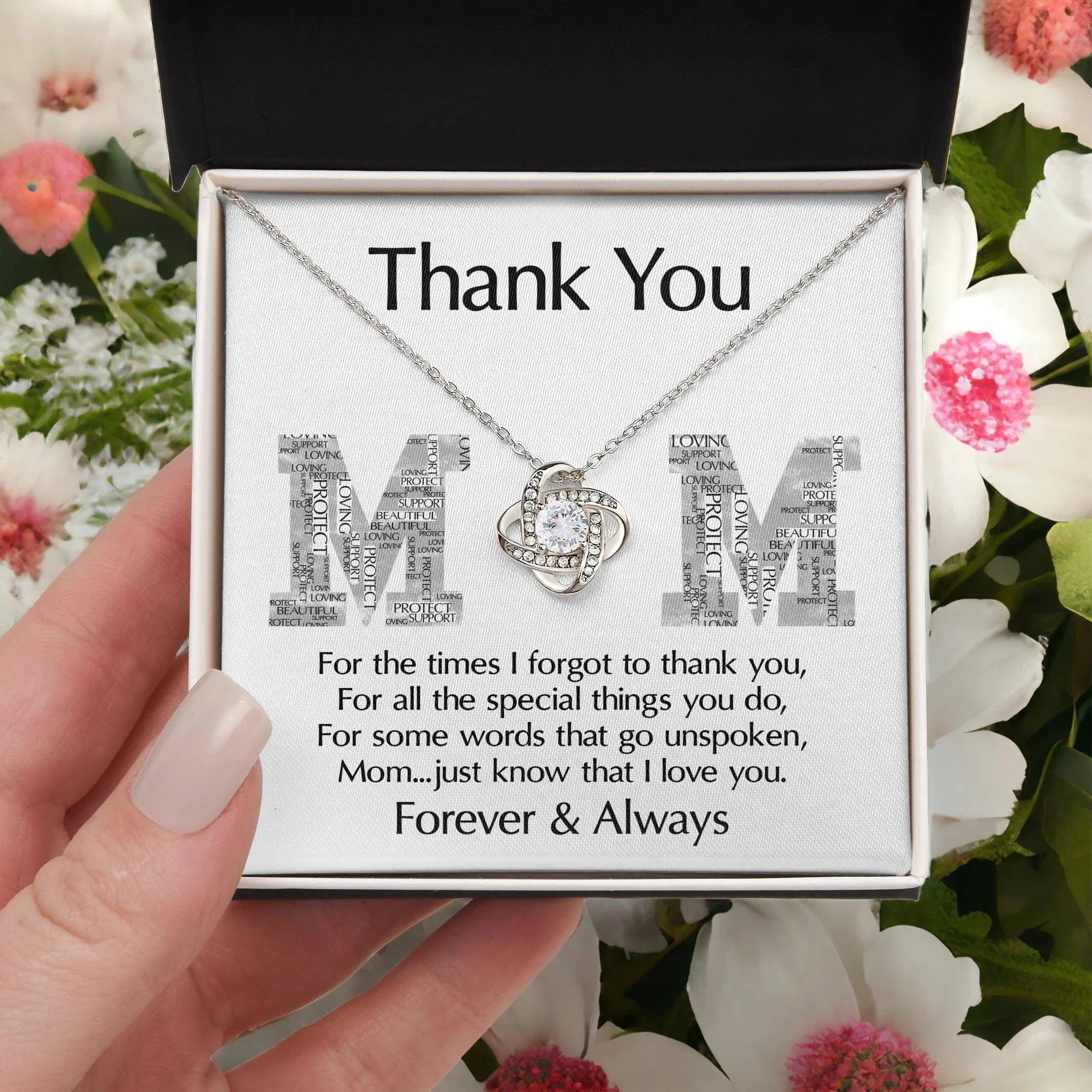 Mom-Thank You For Every Thing You Do Love Knot Necklace