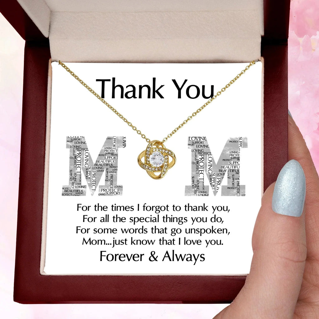 Mom-Thank You For Every Thing You Do Love Knot Necklace