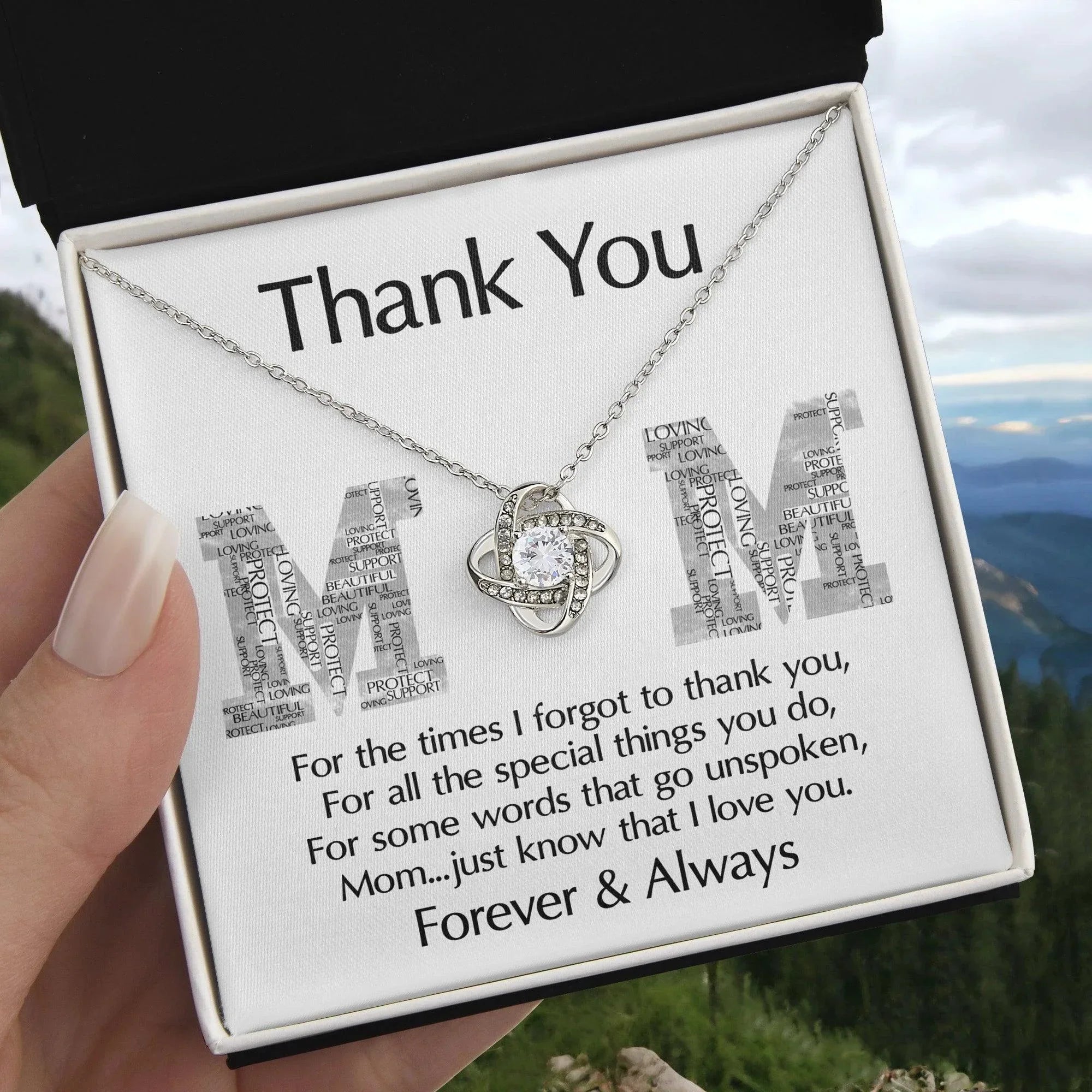 Mom-Thank You For Every Thing You Do Love Knot Necklace
