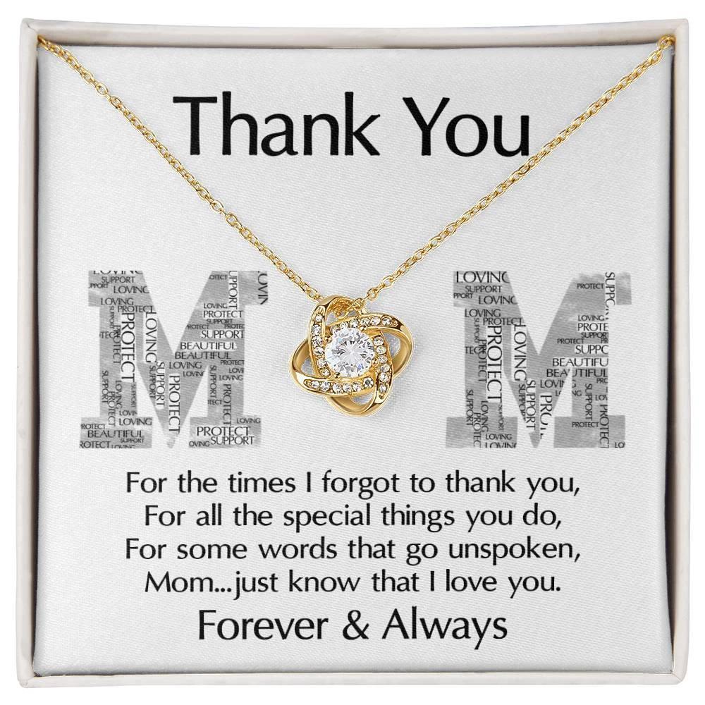 Mom-Thank You For Every Thing You Do Love Knot Necklace