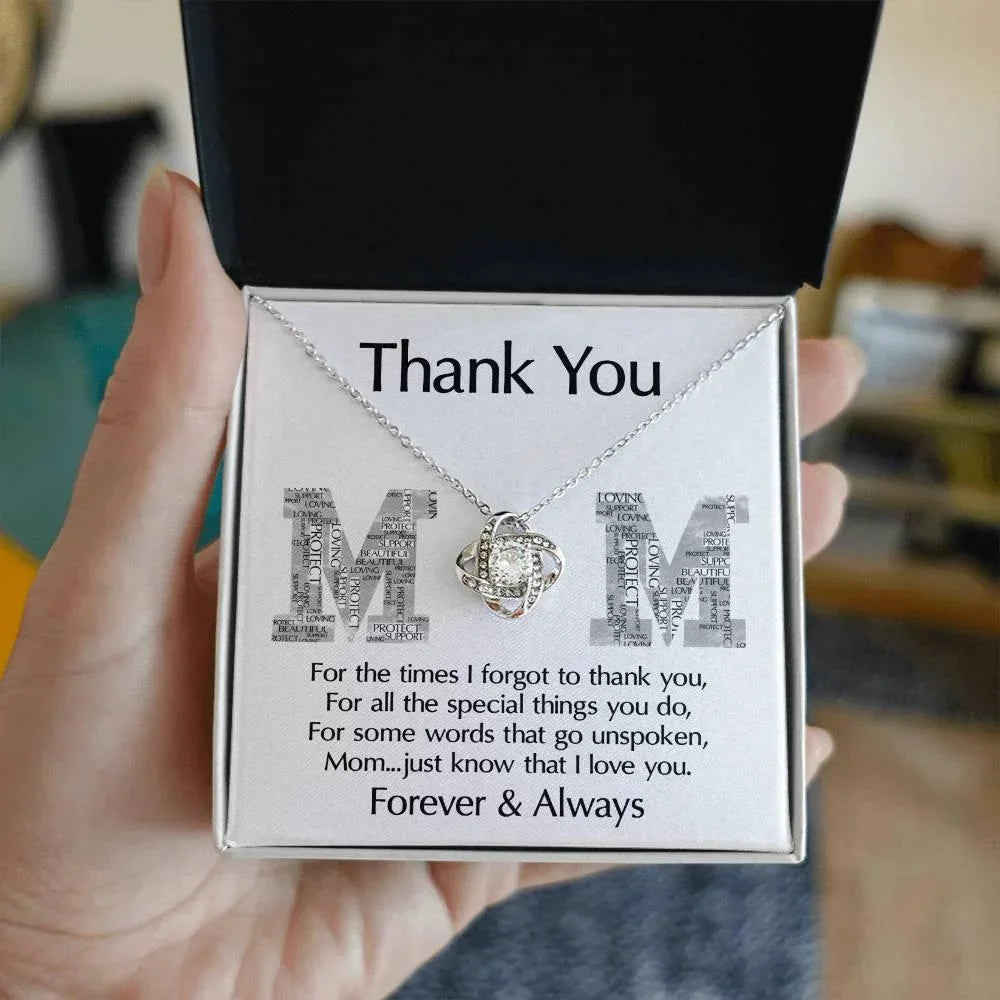Mom-Thank You For Every Thing You Do Love Knot Necklace
