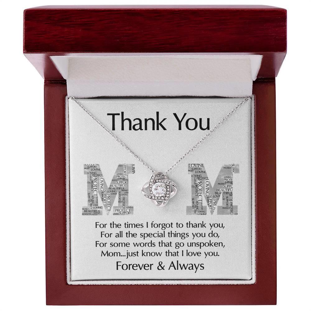 Mom-Thank You For Every Thing You Do Love Knot Necklace