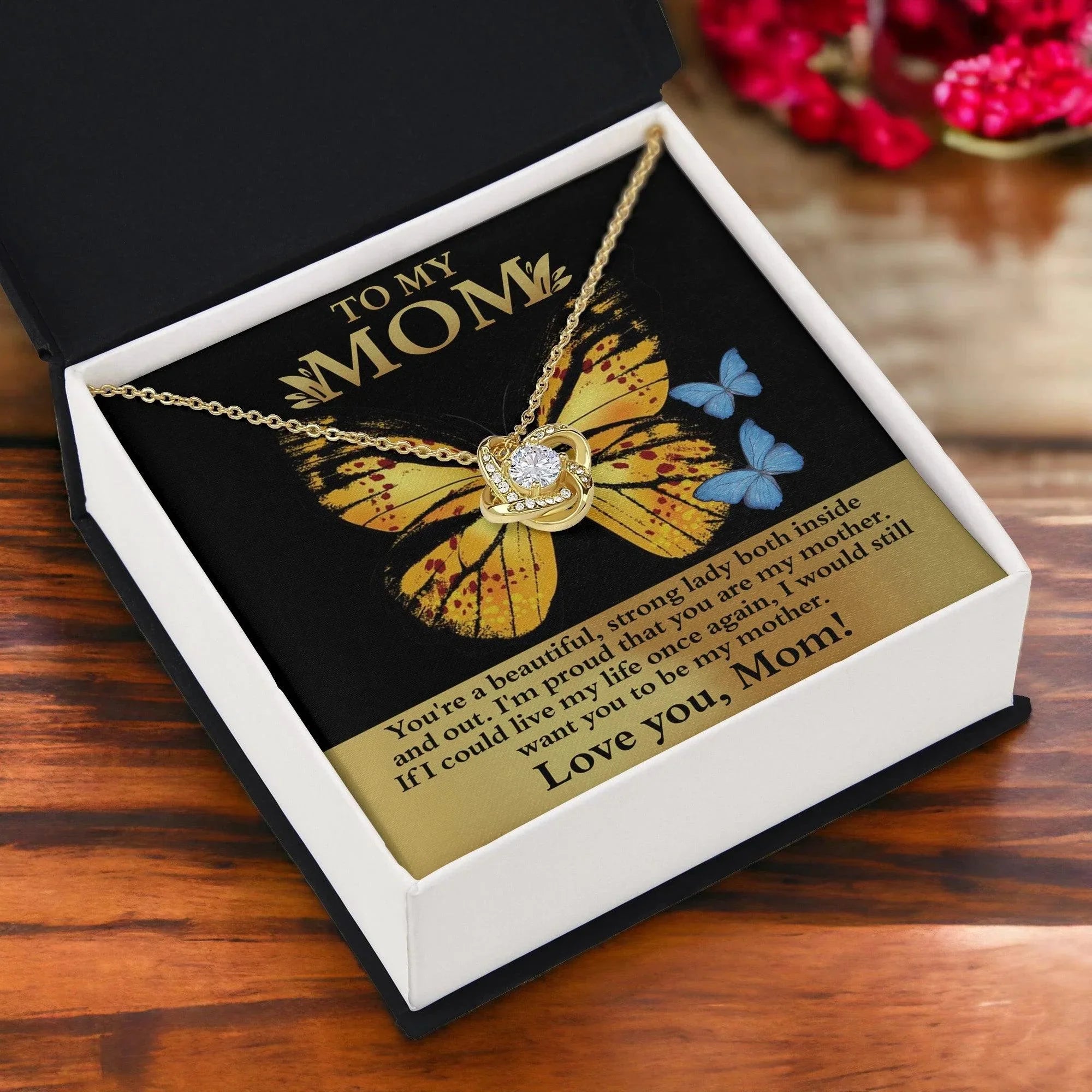 Mom You are a Strong Lady, I'm Proud of You Love Knot Necklace