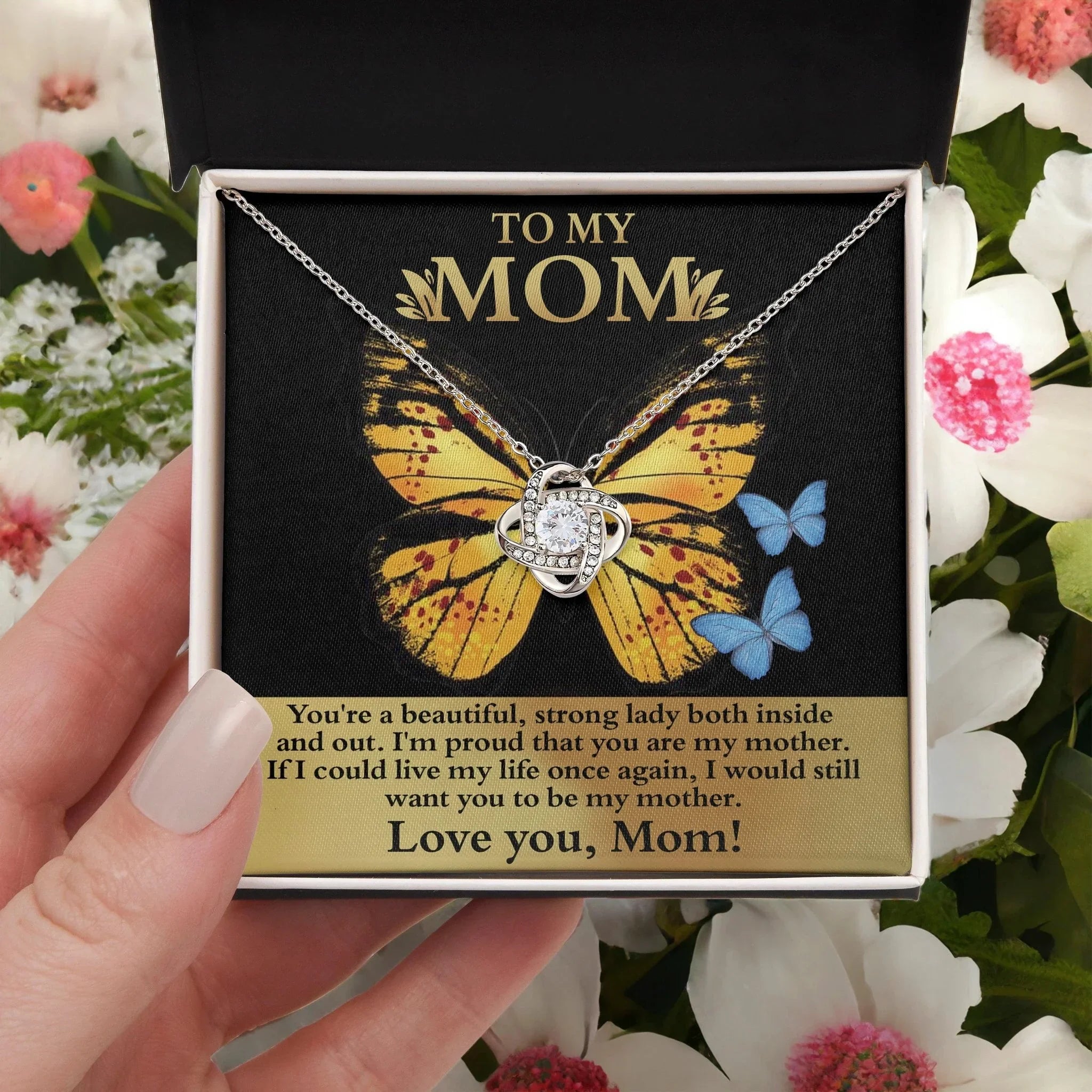 Mom You are a Strong Lady, I'm Proud of You Love Knot Necklace