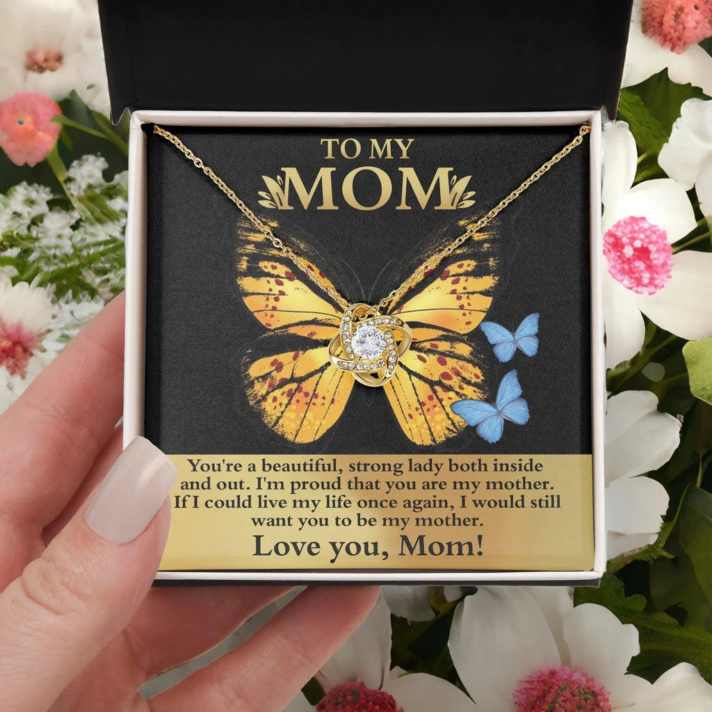 Mom You are a Strong Lady, I'm Proud of You Love Knot Necklace