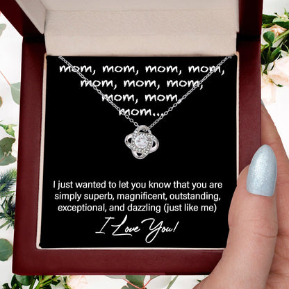 Mom You Are Just Like Me Love Knot Necklace - Mallard Moon Gift Shop