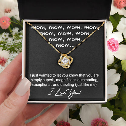 Mom You Are Just Like Me Love Knot Necklace - Mallard Moon Gift Shop