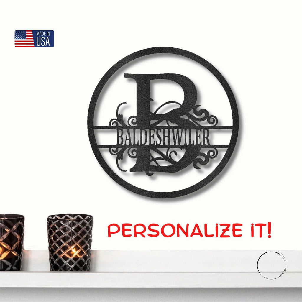 Monogrammed Elegance: Your Initial, Your Name, Your Style - Steel Wall Sign Art