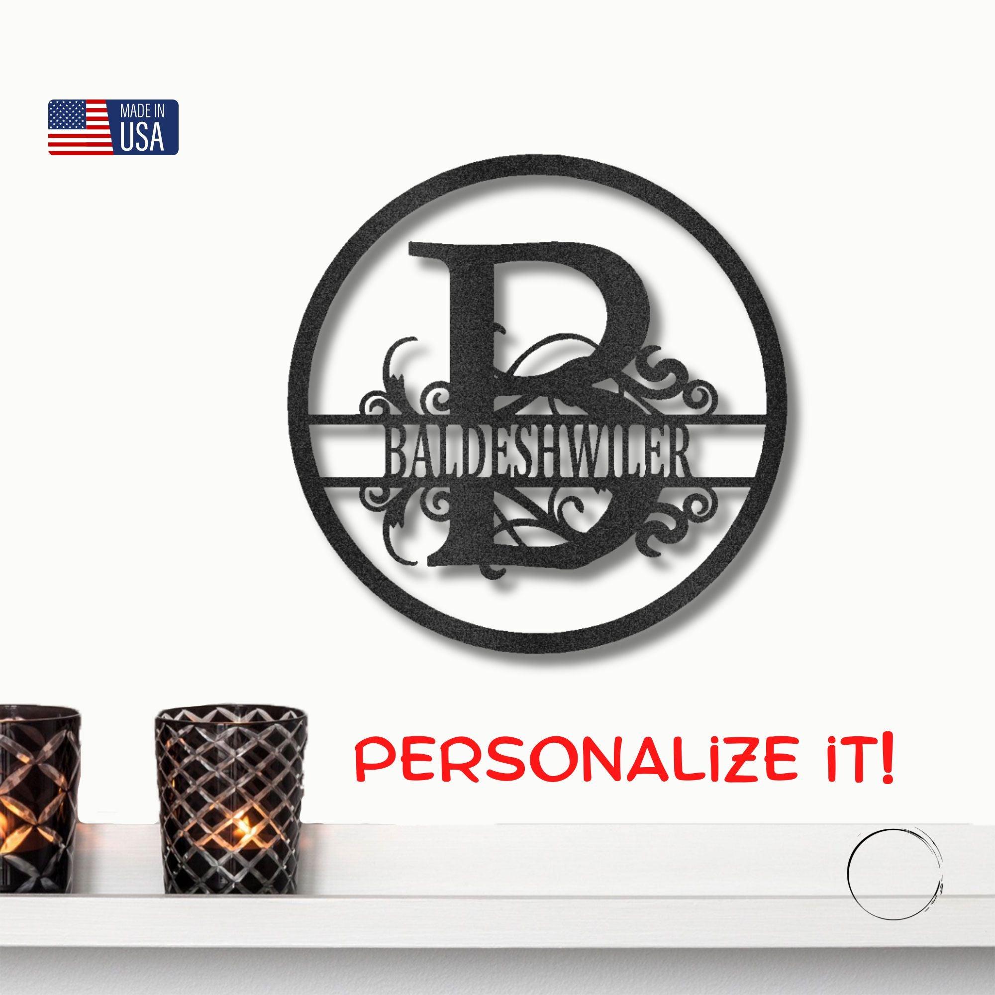 Monogrammed Elegance: Your Initial, Your Name, Your Style - Steel Wall Sign Art - Mallard Moon Gift Shop