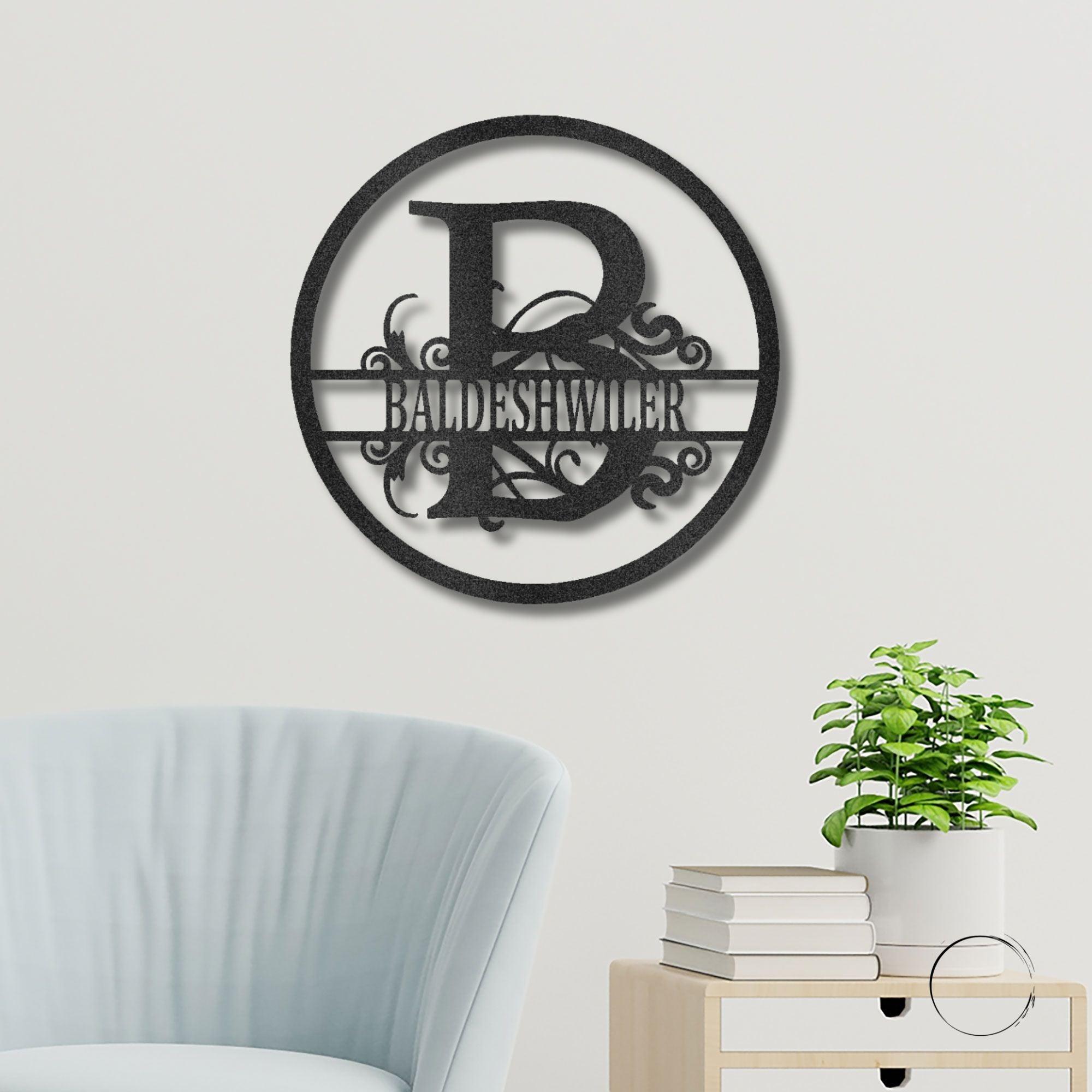 Monogrammed Elegance: Your Initial, Your Name, Your Style - Steel Wall Sign Art - Mallard Moon Gift Shop