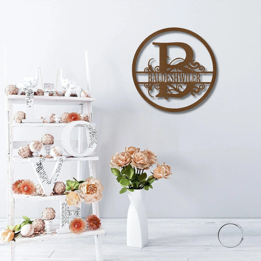 Monogrammed Elegance: Your Initial, Your Name, Your Style - Steel Wall Sign Art