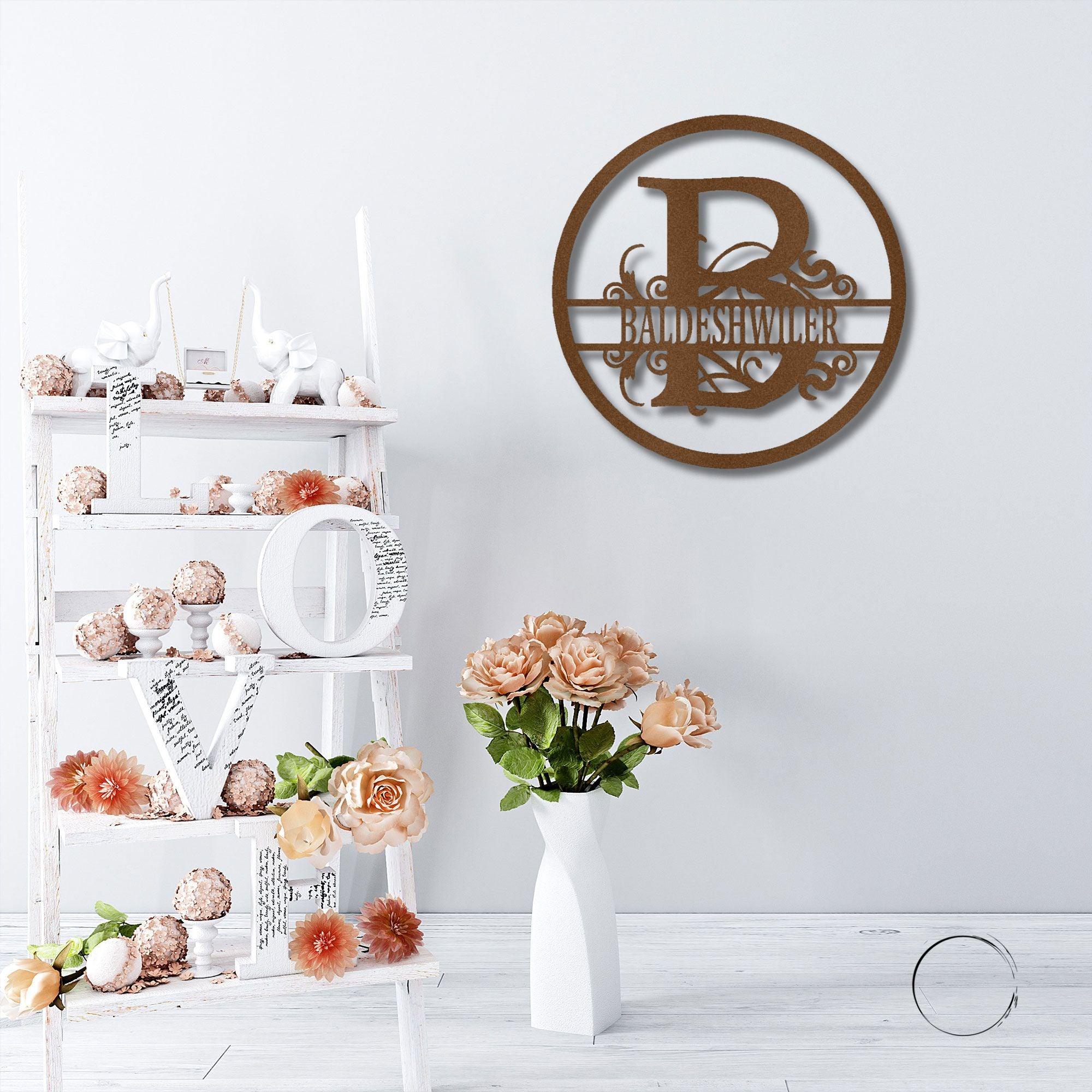 Monogrammed Elegance: Your Initial, Your Name, Your Style - Steel Wall Sign Art - Mallard Moon Gift Shop