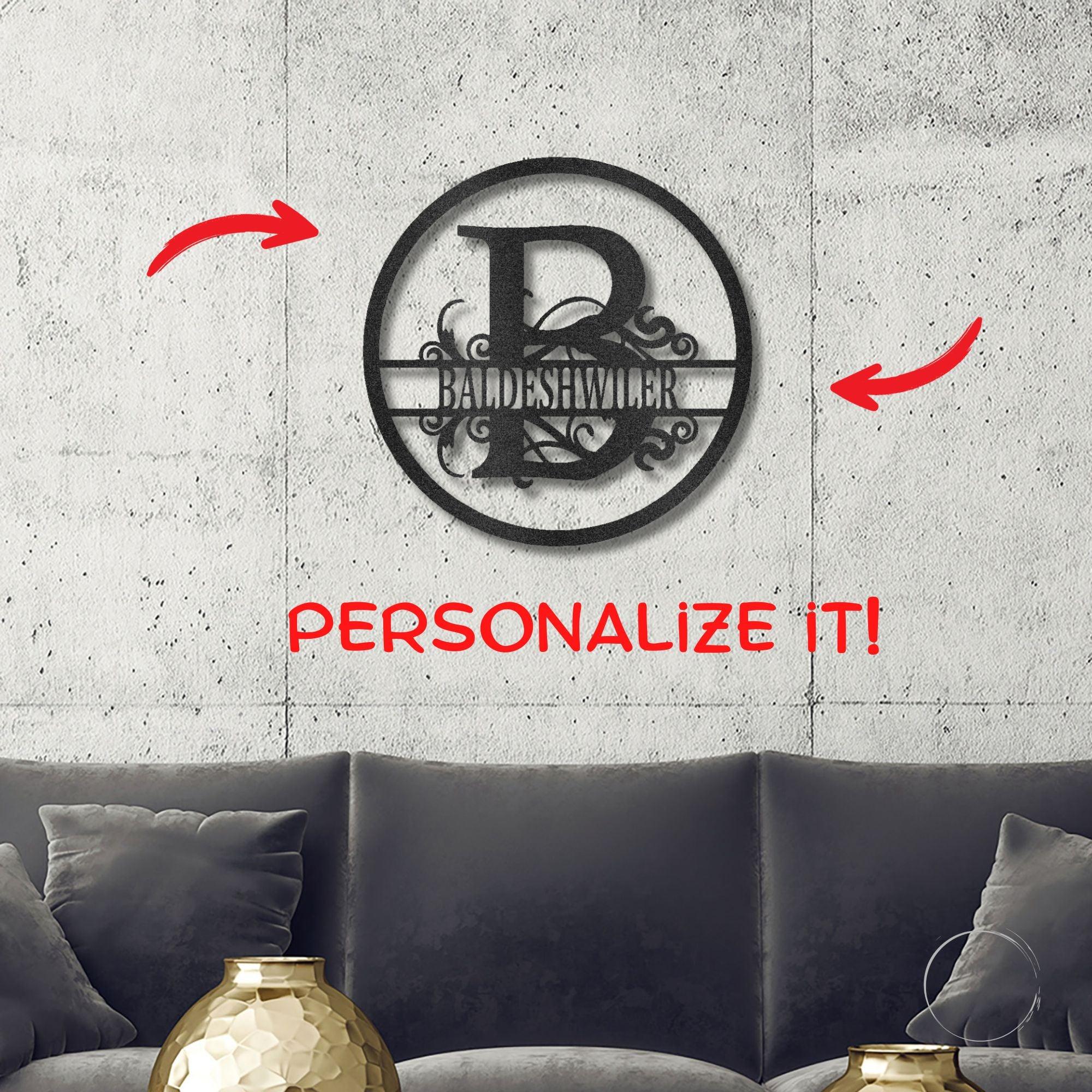 Monogrammed Elegance: Your Initial, Your Name, Your Style - Steel Wall Sign Art - Mallard Moon Gift Shop