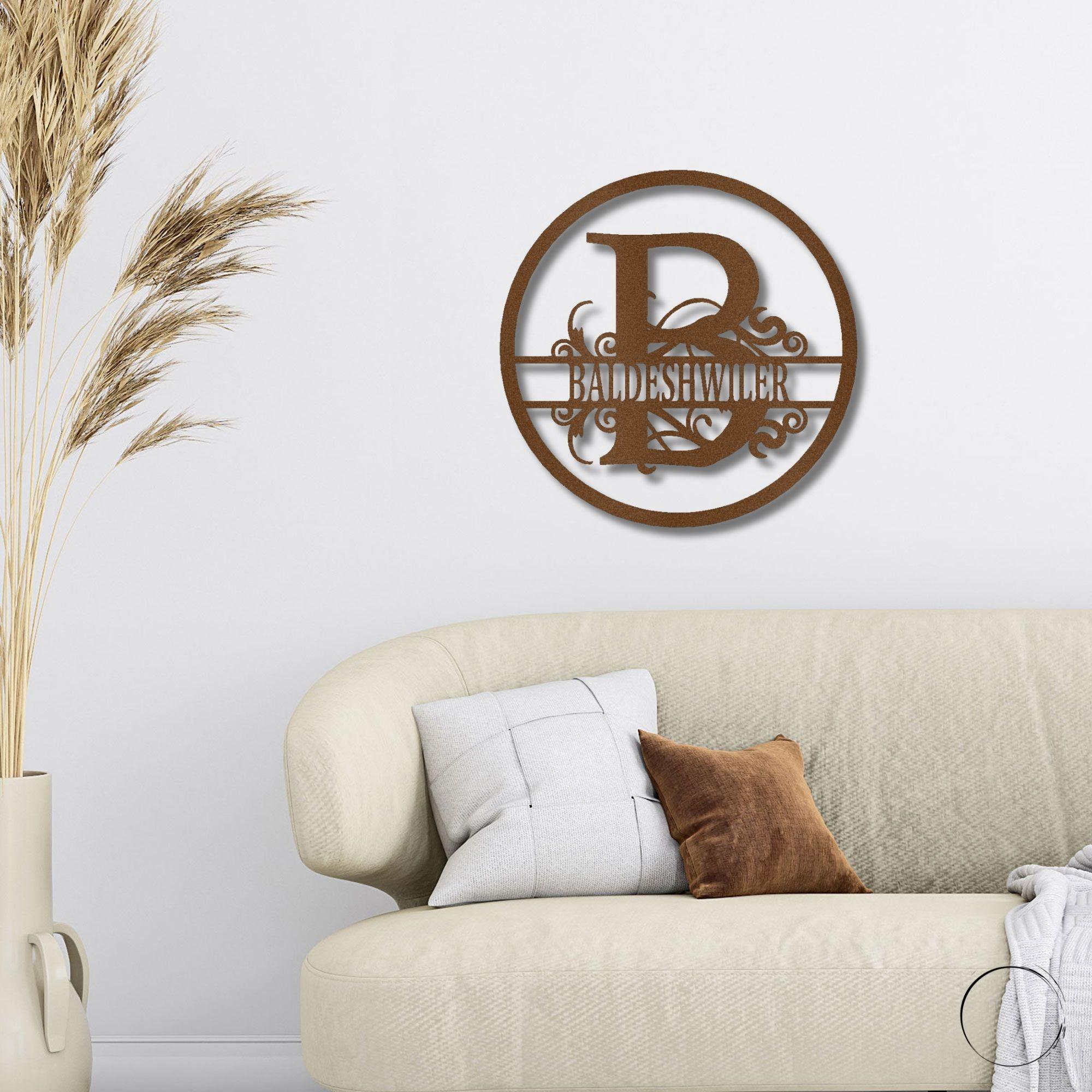 Monogrammed Elegance: Your Initial, Your Name, Your Style - Steel Wall Sign Art - Mallard Moon Gift Shop