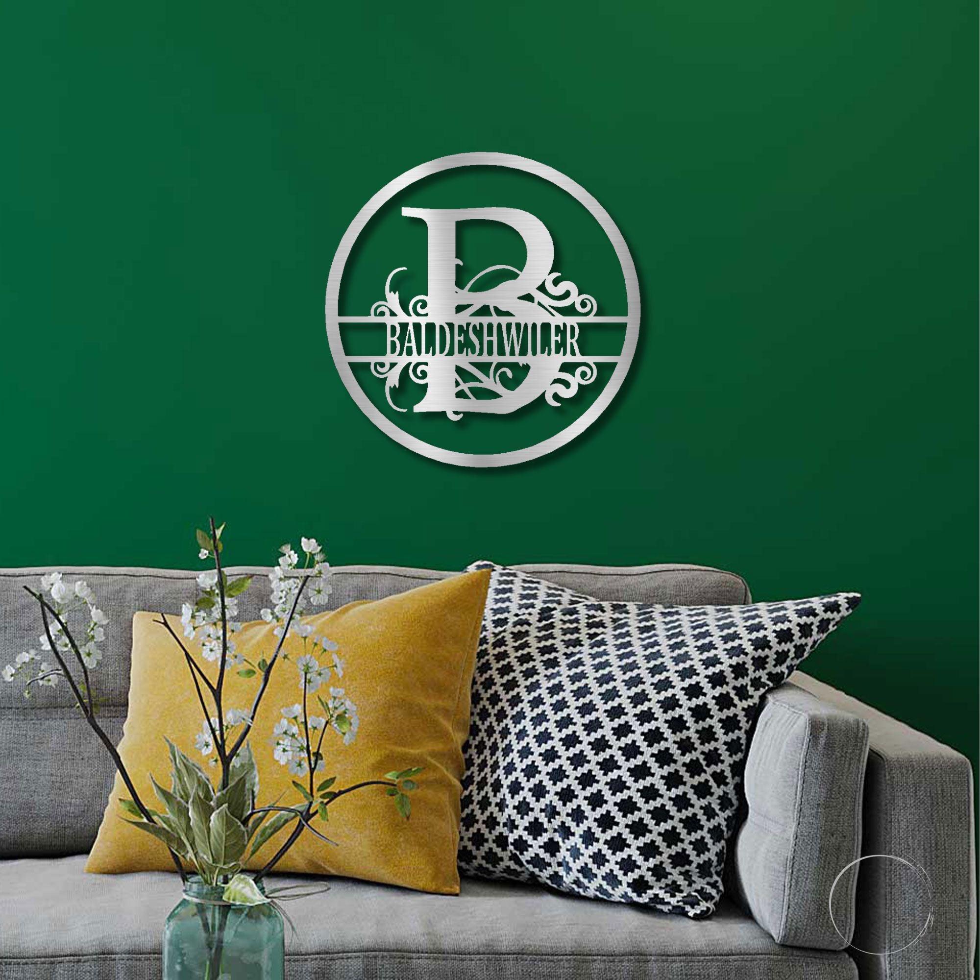 Monogrammed Elegance: Your Initial, Your Name, Your Style - Steel Wall Sign Art - Mallard Moon Gift Shop