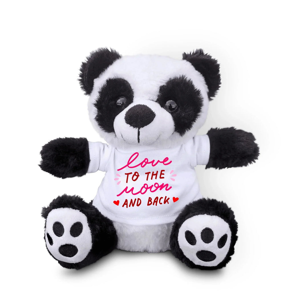 Love You to the Moon and Back - Plush Lamb, Panda, or Teddy Bear with Tee Shirt Romantic Gift for Sweetheart