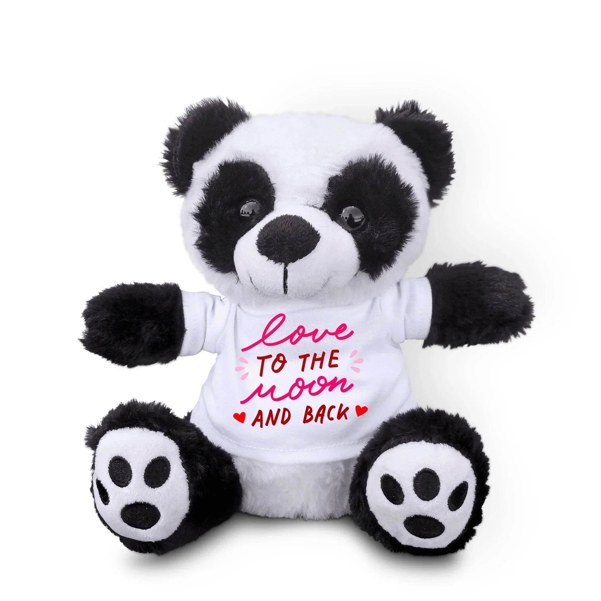 Love You to the Moon and Back - Plush Lamb, Panda, or Teddy Bear with Tee Shirt Romantic Gift for Sweetheart