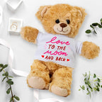 Love You to the Moon and Back - Plush Lamb, Panda, or Teddy Bear with Tee Shirt Romantic Gift for Sweetheart