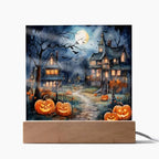 Moonlit Mansion: Spooky Acrylic Decor for Halloween Lovers