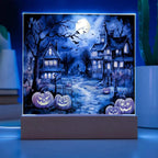 Moonlit Mansion: Spooky Acrylic Decor for Halloween Lovers