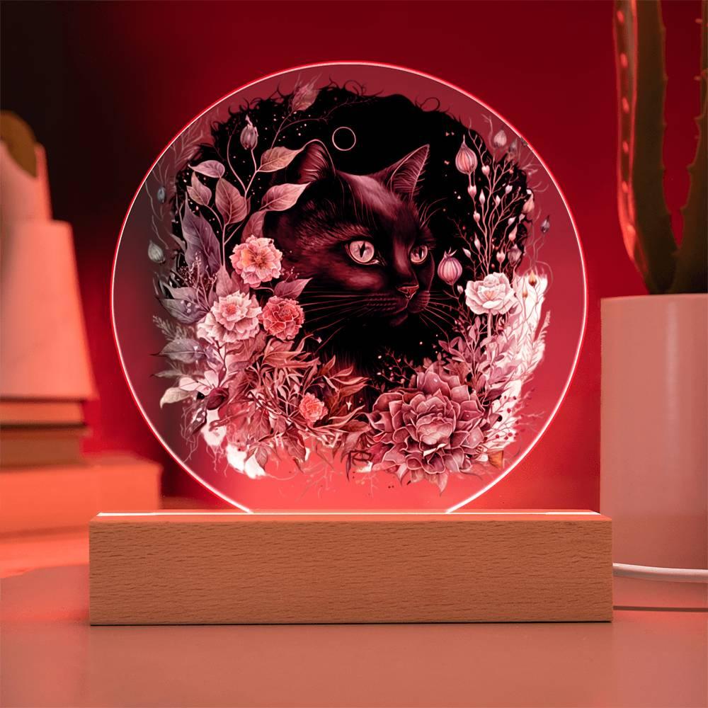 Moonlit Mystery: Black Cat Acrylic Showcase - Mallard Moon Gift Shop