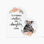 Mother and Daughter Baby Animals Personalized Acrylic Heart Plaque