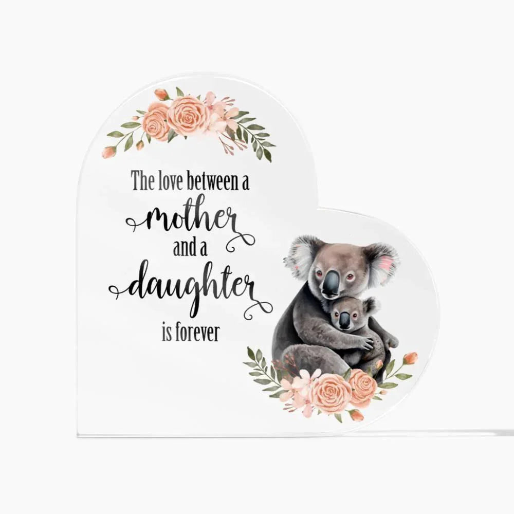 Mother and Daughter Baby Animals Personalized Acrylic Heart Plaque