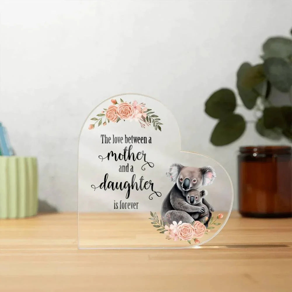 Mother and Daughter Baby Animals Personalized Acrylic Heart Plaque
