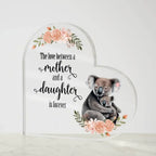 Mother and Daughter Baby Animals Personalized Acrylic Heart Plaque