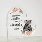 Mother and Daughter Baby Animals Personalized Acrylic Heart Plaque